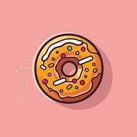 dessert sweet food cake donut bakery. glazed sugar snack pink doughnut. background pastry vector