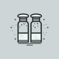 Cute and kawai salt pepper illustration cartoon style vector