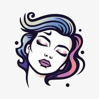 beauty face with makeup. radiant woman in fashion icon with colorful makeup. empower woman march feminism vector