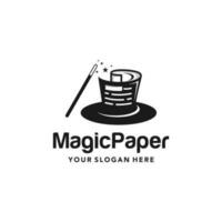 Magic Logo Template. Hat Circus Image and combination with paper. Vector Illustrator. Suitable for your design need, logo, illustration, animation, etc.