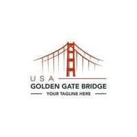 San francisco, golden gate bridge logo design template. Simple and clean flat design of bridge vector template. bridge logo for business.