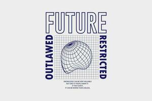 Streetwear futuristic graphic design vector tee design