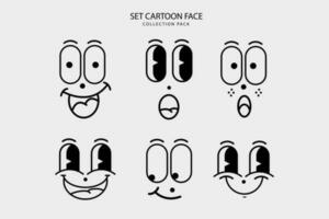 Set Cartoon face expresion graphic design vector