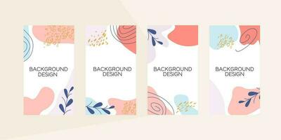 Social media story design templates.Social Media Post Template.Vector background for publishing stories on social networks.Easy design stories, banners, publications.Stylish set. botanical vector