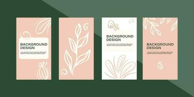 Social media story design templates.Social Media Post Template.Vector background for publishing stories on social networks.Easy design stories, banners, publications.Stylish set. botanical vector