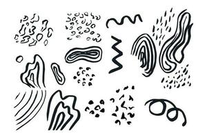 set of isolated vector elements isolated in vector format. For the design of banners, posts, patterns. Smear, spots, zebra, waves. the concept of graphics for web design. Stylish hand-drawn elements