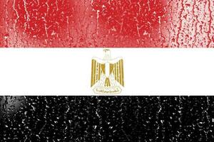 3D Flag of Egypt on a glass photo