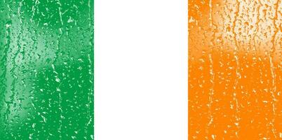 3D Flag of Ireland on a glass photo