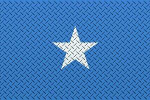 3D Flag of Somalia on a metal wall background. photo