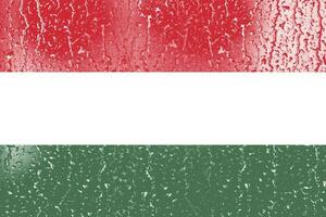 3D Flag of Hungary on a glass photo