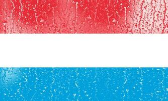 3D Flag of Luxembourg on a glass photo