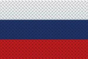 3D Flag of Russia on a metal wall background. photo