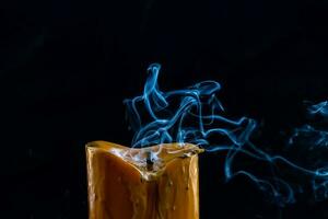 Colorful candle smoke photo