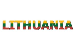 3D Flag of Lithuania on a text background. photo