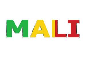 3D Flag of Mali on a text background. photo