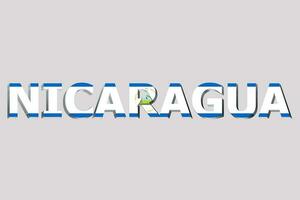 3D Flag of Nicaragua on a text background. photo