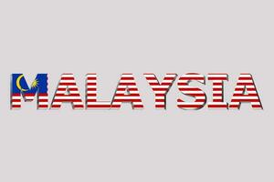 3d bandera de Malasia en un texto antecedentes. foto