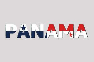 3D Flag of Panama on a text background. photo