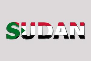 3D Flag of Sudan on a text background. photo