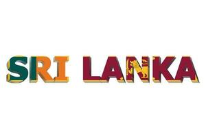 3D Flag of Sri Lanka on a text background. photo