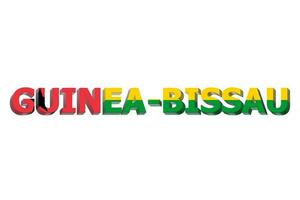 3D Flag of Guinea-Bissau on a text background. photo