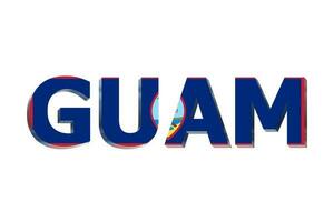3D Flag of Guam on a text background. photo