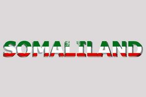 3D Flag of Somaliland on a text background. photo
