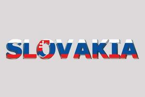 3d bandera de Eslovaquia en un texto antecedentes. foto