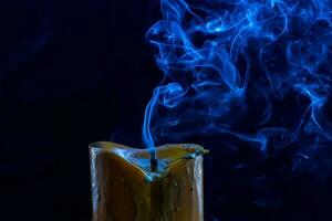 Colorful candle smoke photo