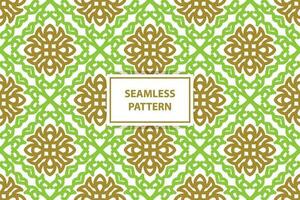 oriental seamless pattern. White, green and gold background with Arabic ornament. Pattern, background and wallpaper for your design. Textile ornament. Vector illustration.