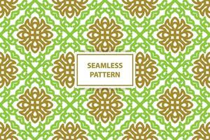 oriental seamless pattern. White, green and gold background with Arabic ornament. Pattern, background and wallpaper for your design. Textile ornament. Vector illustration.