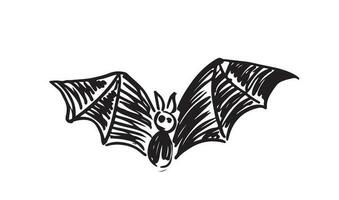 Flying bat, grunge illustration, vector. vector