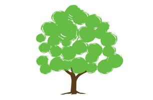 Green tree set, vector illustration.