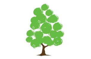 Green tree set, vector illustration.