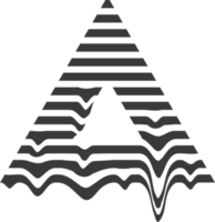 tekniskt fel cyberpunk geometrisk form. abstrakt grafisk design element. trogen smält droppar. flytande triangel png