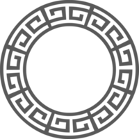 Greek round border. Circle meander frame with ancient ornament. Roman Mediterranean pattern decor. png