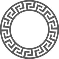 Greek round border. Circle meander frame with ancient ornament. Roman Mediterranean pattern decor. png