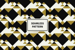 Geometric seamless pattern. Abstract geometric hexagonal graphic design print 3d cubes pattern. Seamless geometric cubes pattern with gold, white and black color. vector