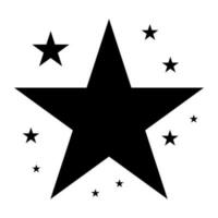 Illustration of simple black stars. Star set in flat style vector