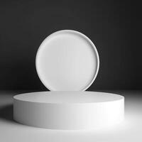 White round podium for product advertising. photo