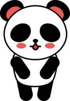 dibujo de cuerpo completo de panda gigante estilizado. simple icono de oso panda o diseño de logotipo. ilustración vectorial en blanco y negro. vector