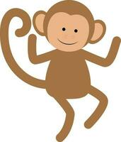 Vector with monkey in different poses. Vector animal  in cartoon style.