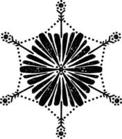 Black and white christmas ornament.Winter White Snowflake Illustration.. Season decoration vector