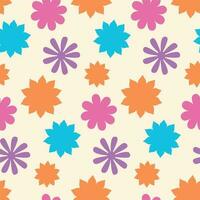 Groovy Flowers seamless pattern. Retro 60s 70s Floral Background. vector