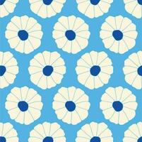 Groovy Flowers seamless pattern. Retro 60s 70s Floral Background vector