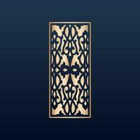 Laser cut islamic pattern - Laser cut decorative panel set with lace pattern square templates vector