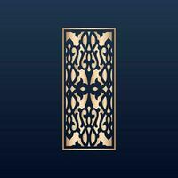 Laser cut islamic pattern - Laser cut decorative panel set with lace pattern square templates vector