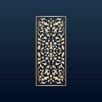 Laser cut islamic pattern - Laser cut decorative panel set with lace pattern square templates vector