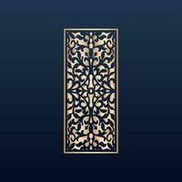 Laser cut islamic pattern - Laser cut decorative panel set with lace pattern square templates vector