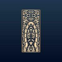 Laser cut islamic pattern - Laser cut decorative panel set with lace pattern square templates vector